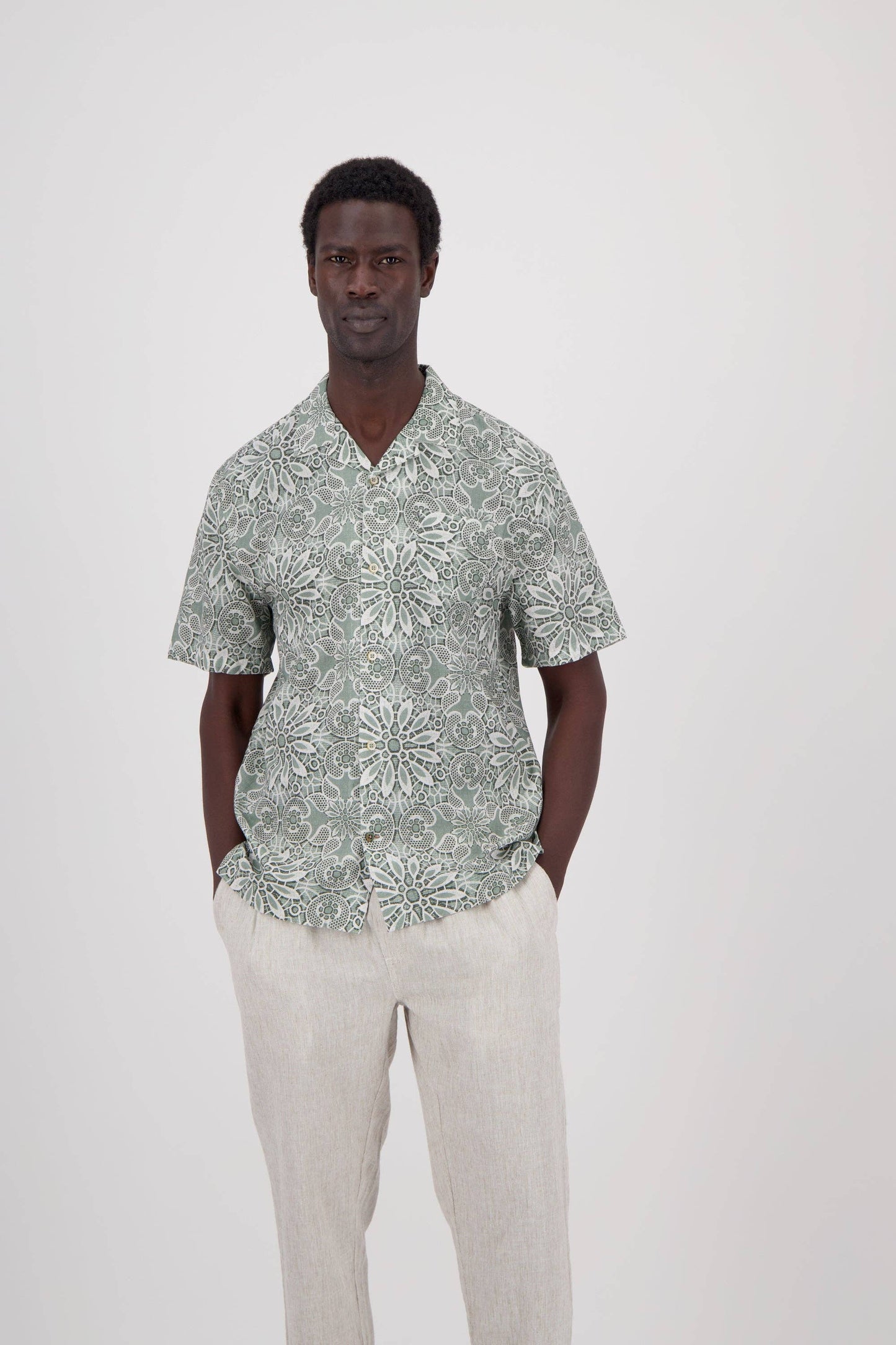 Japanese Tile Collared Shirt