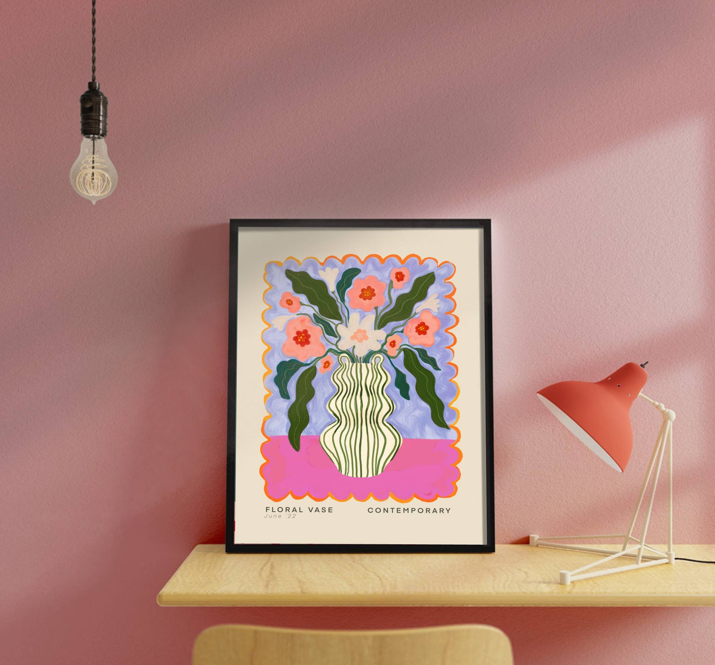 Kate Fox Design - Vase Art Print, Colourful Art Print, Hand Drawn Art, Quirky