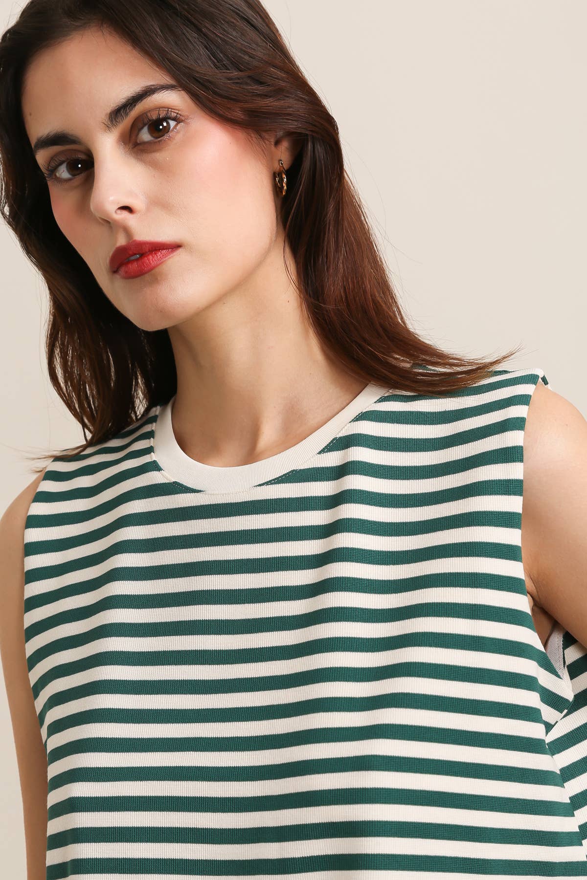 Striped Sleeveless T-Shirt