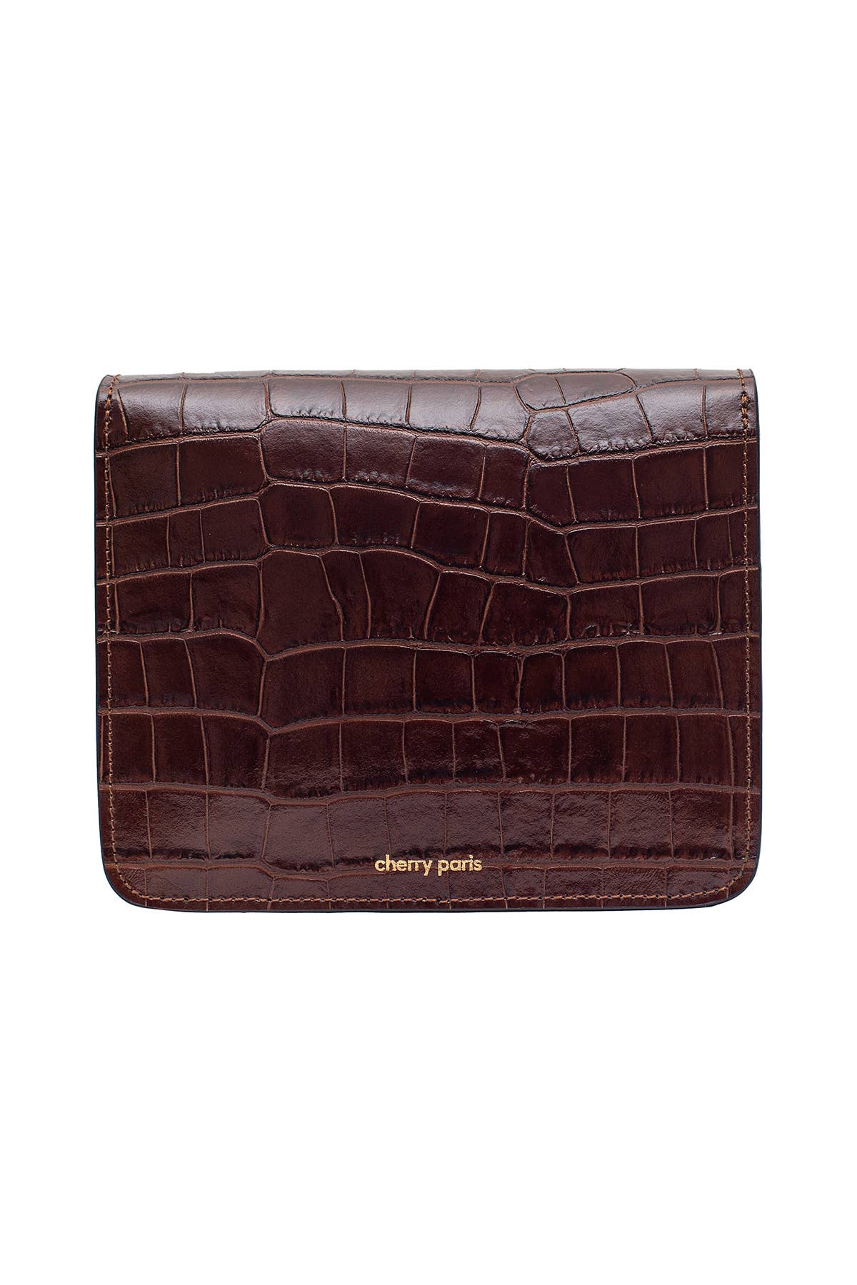 Italian Croc-Embossed Leather Messenger Bag