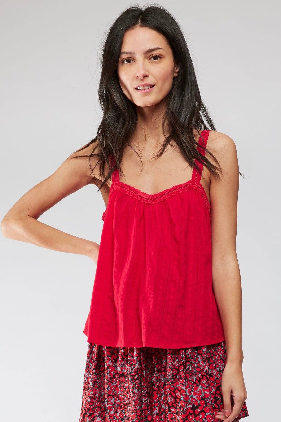 DAMSEL Flared cotton tank top