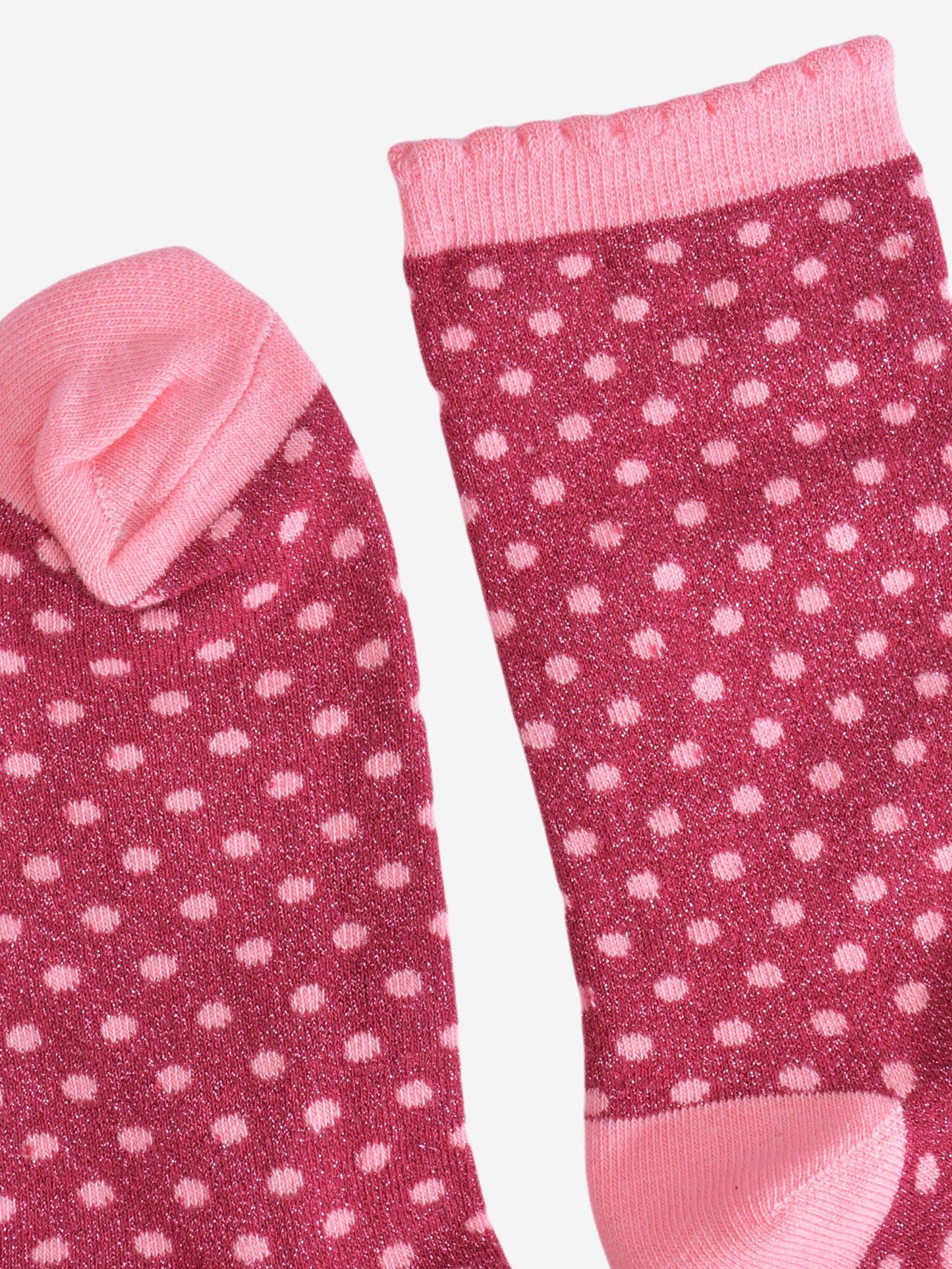 Polka Dot Glitter Socks - Berry/Pink