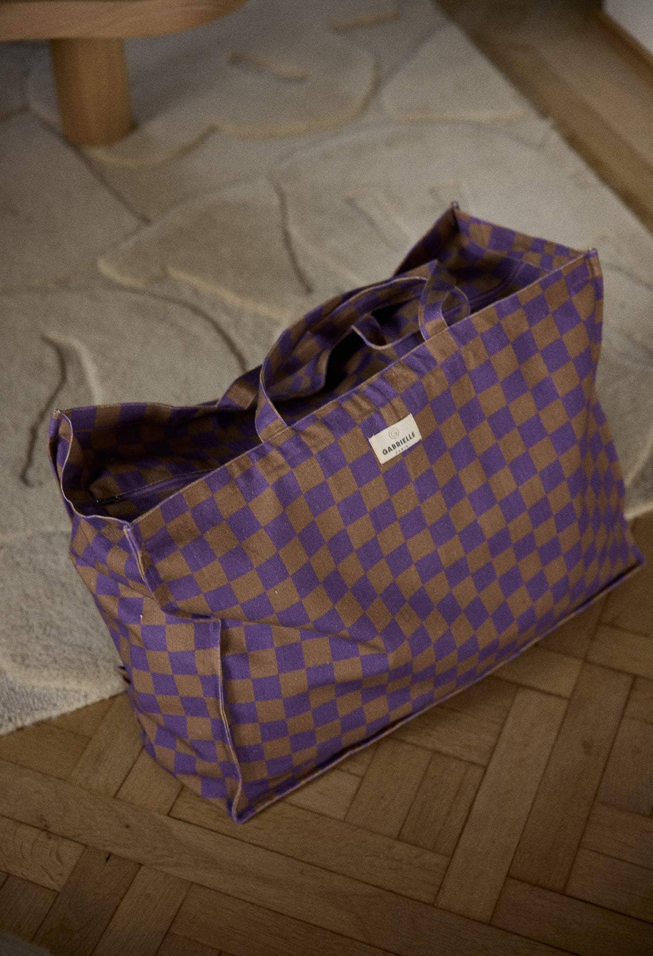 Gabrielle X Horty Weekend Bag Purple check