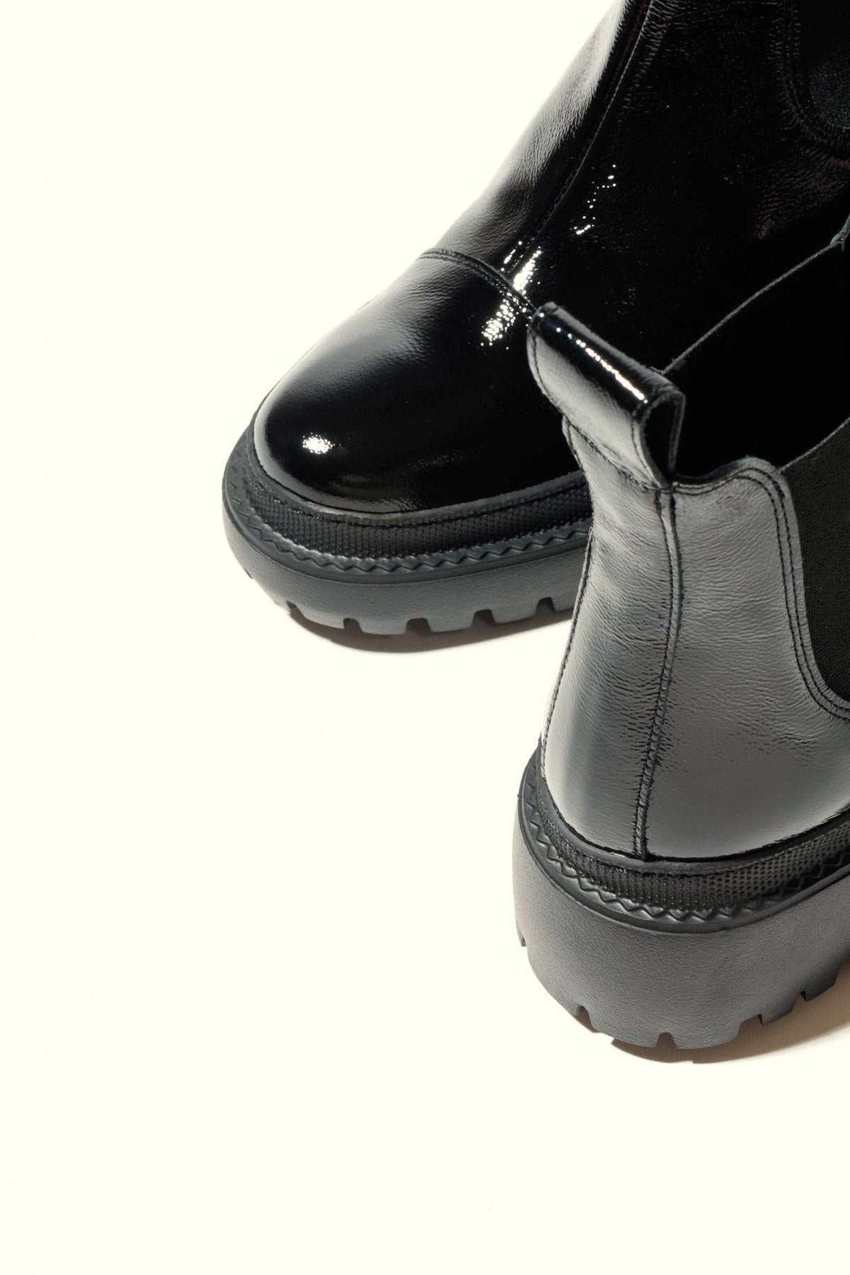 Macu Black Patent Leather Ankle Boots