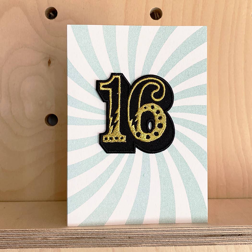 16 Year Old - Iron on Patch Birthday Card