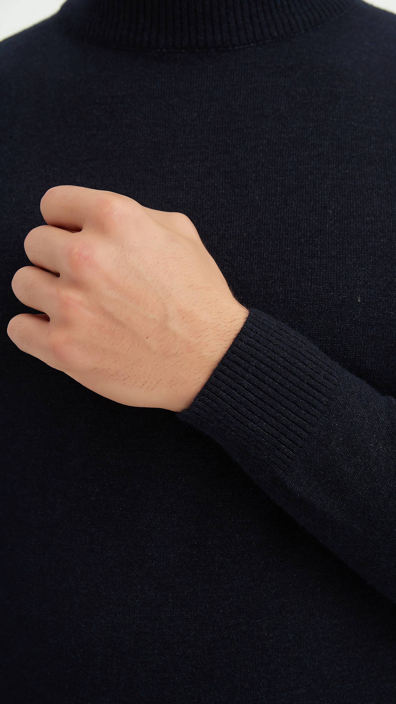 High Neck Sweater - Navy Blue