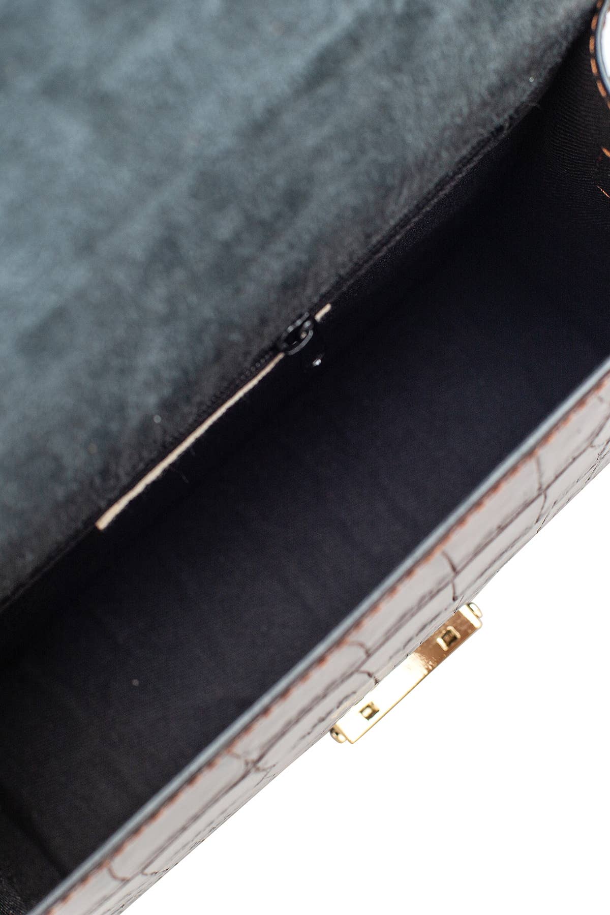 Italian Croc-Embossed Leather Messenger Bag