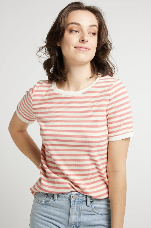 TIMEO Striped Cotton T-Shirt