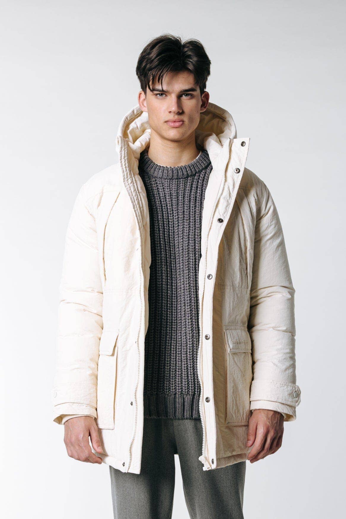 Dean Rib Knit Sweater in Dark grey