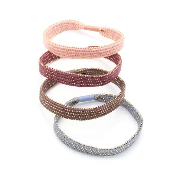 4 Assorted Flat Hair Elastics