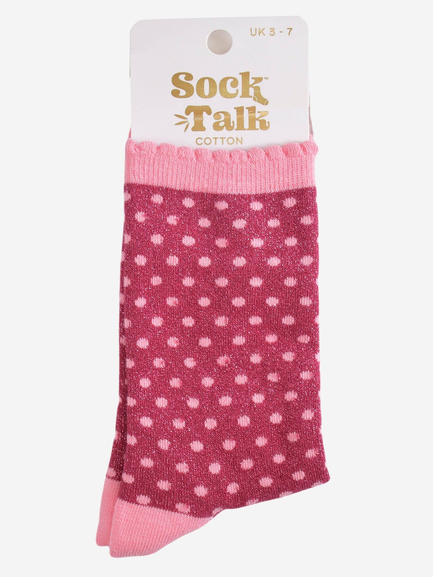 Polka Dot Glitter Socks - Berry/Pink