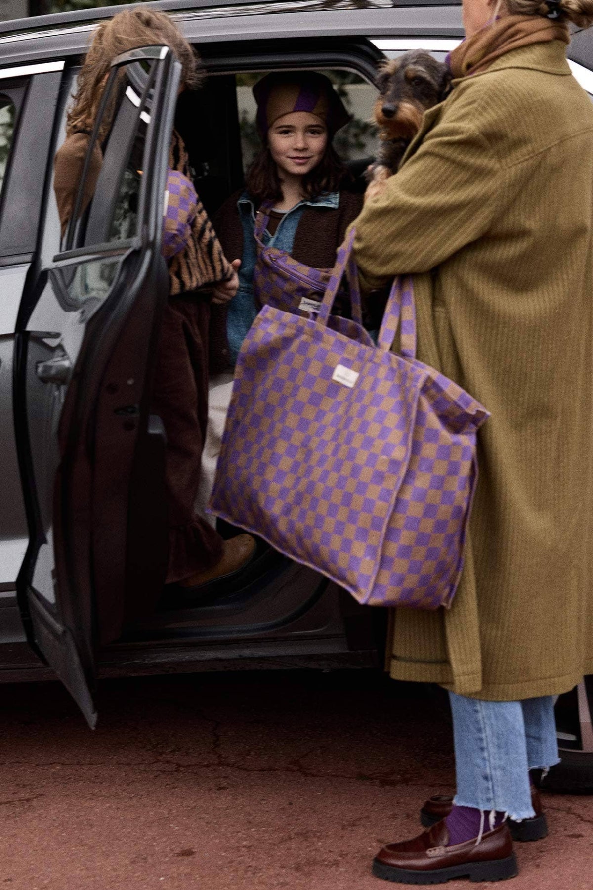 Gabrielle X Horty Weekend Bag Purple Check