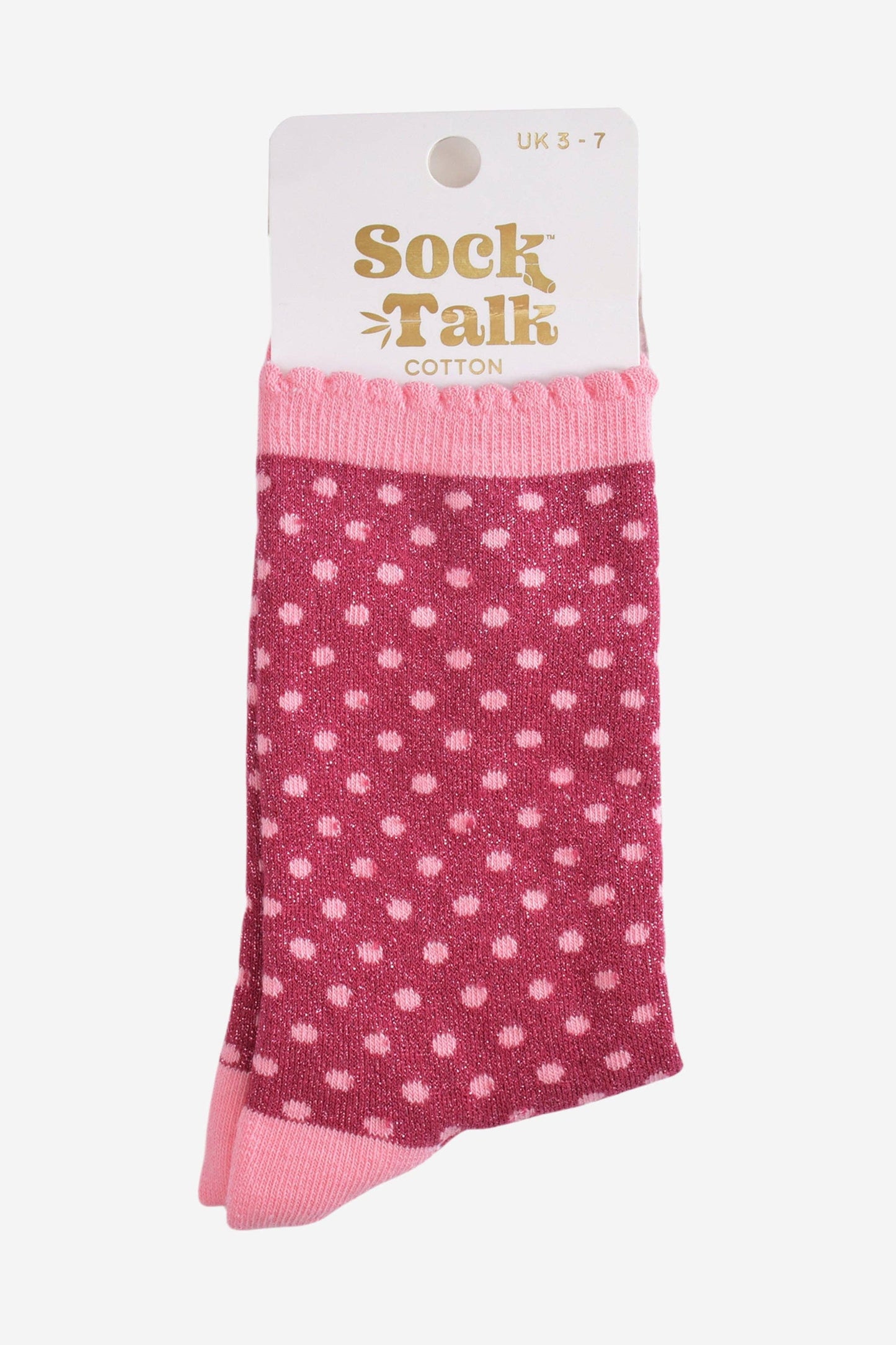 Polka Dot Glitter Socks - Berry/Pink