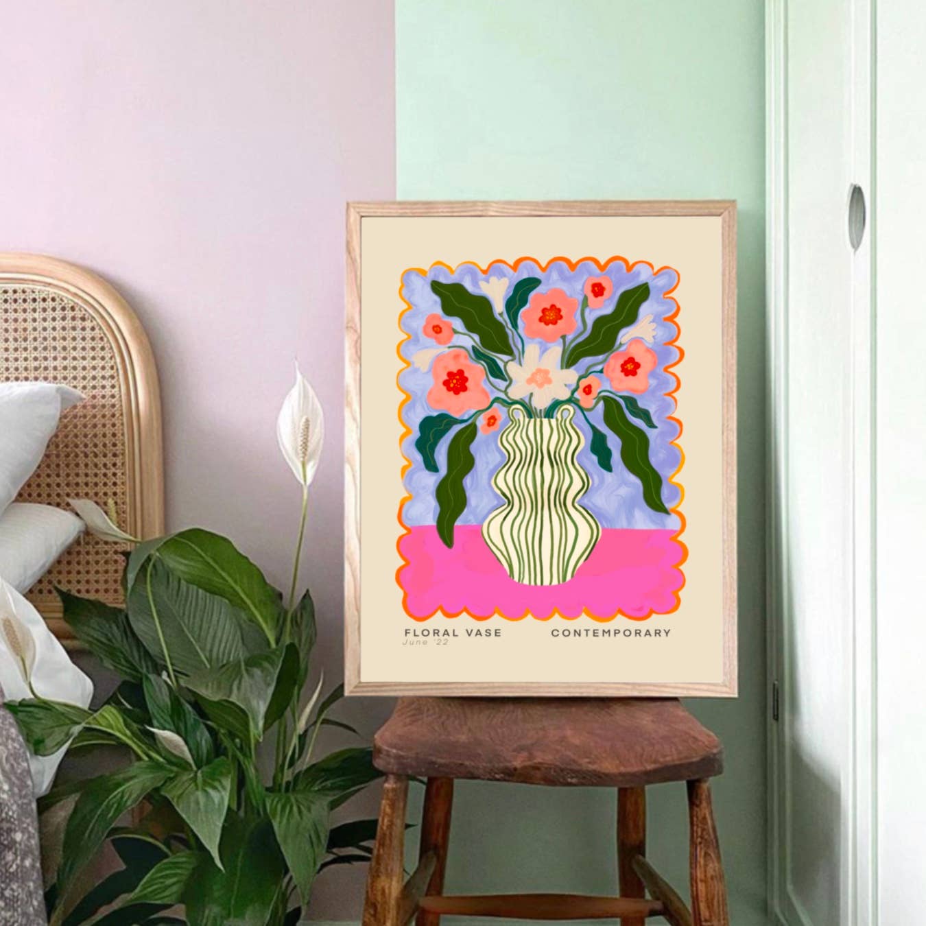 Kate Fox Design - Vase Art Print, Colourful Art Print, Hand Drawn Art, Quirky