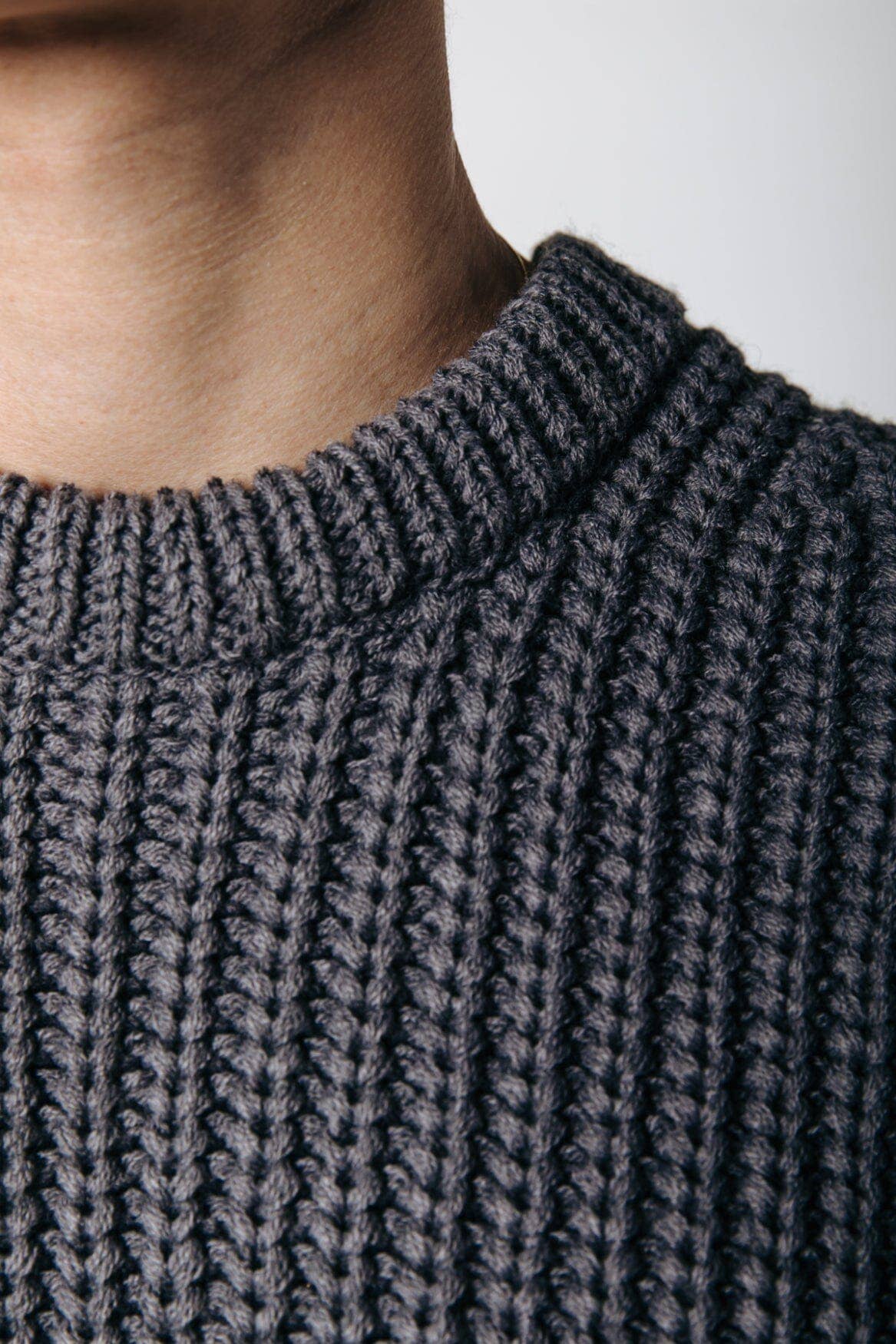 Dean Rib Knit Sweater in Dark grey