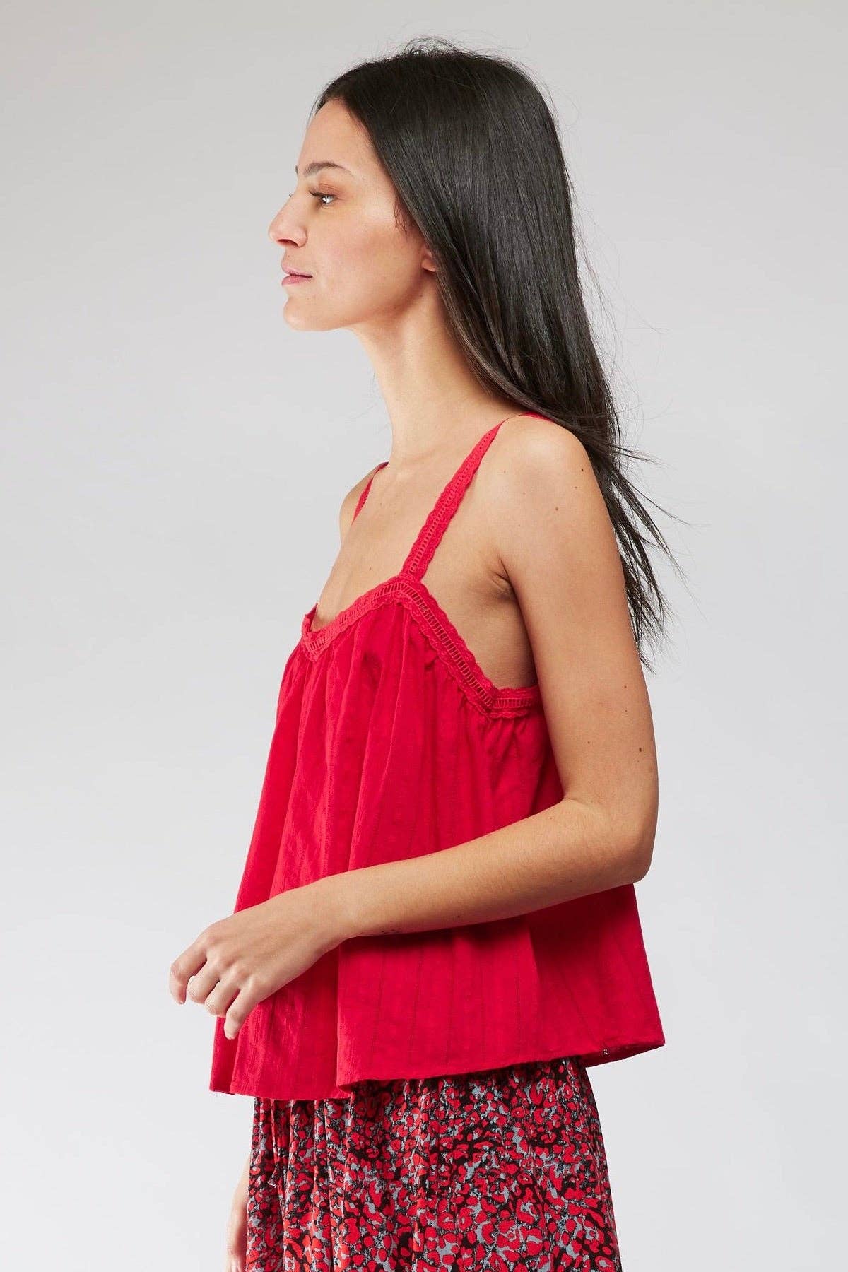 DAMSEL Flared cotton tank top