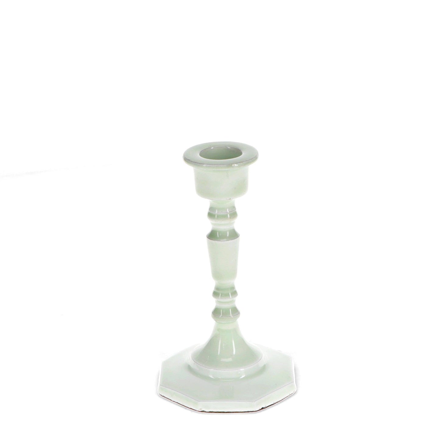 Rex London UK - Enamel Candlestick - Green-grey