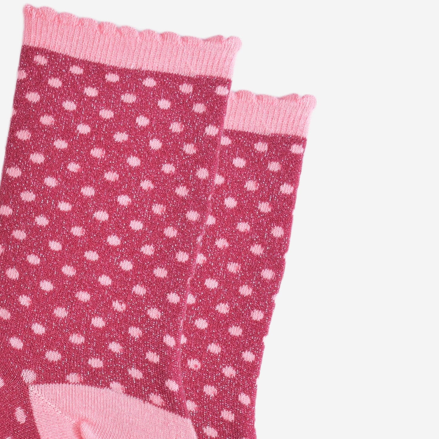 Polka Dot Glitter Socks - Berry/Pink