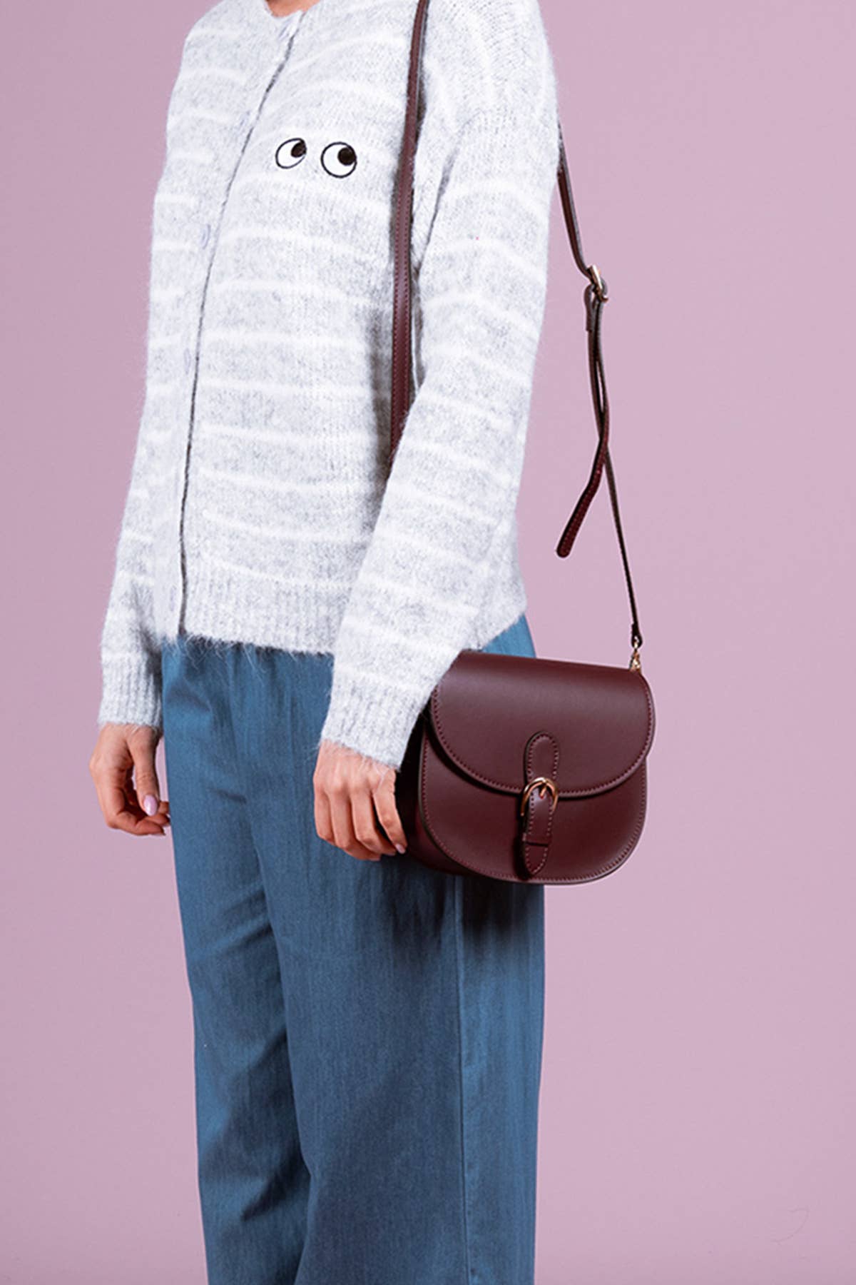 JENNIFER Leather Saddle Bag