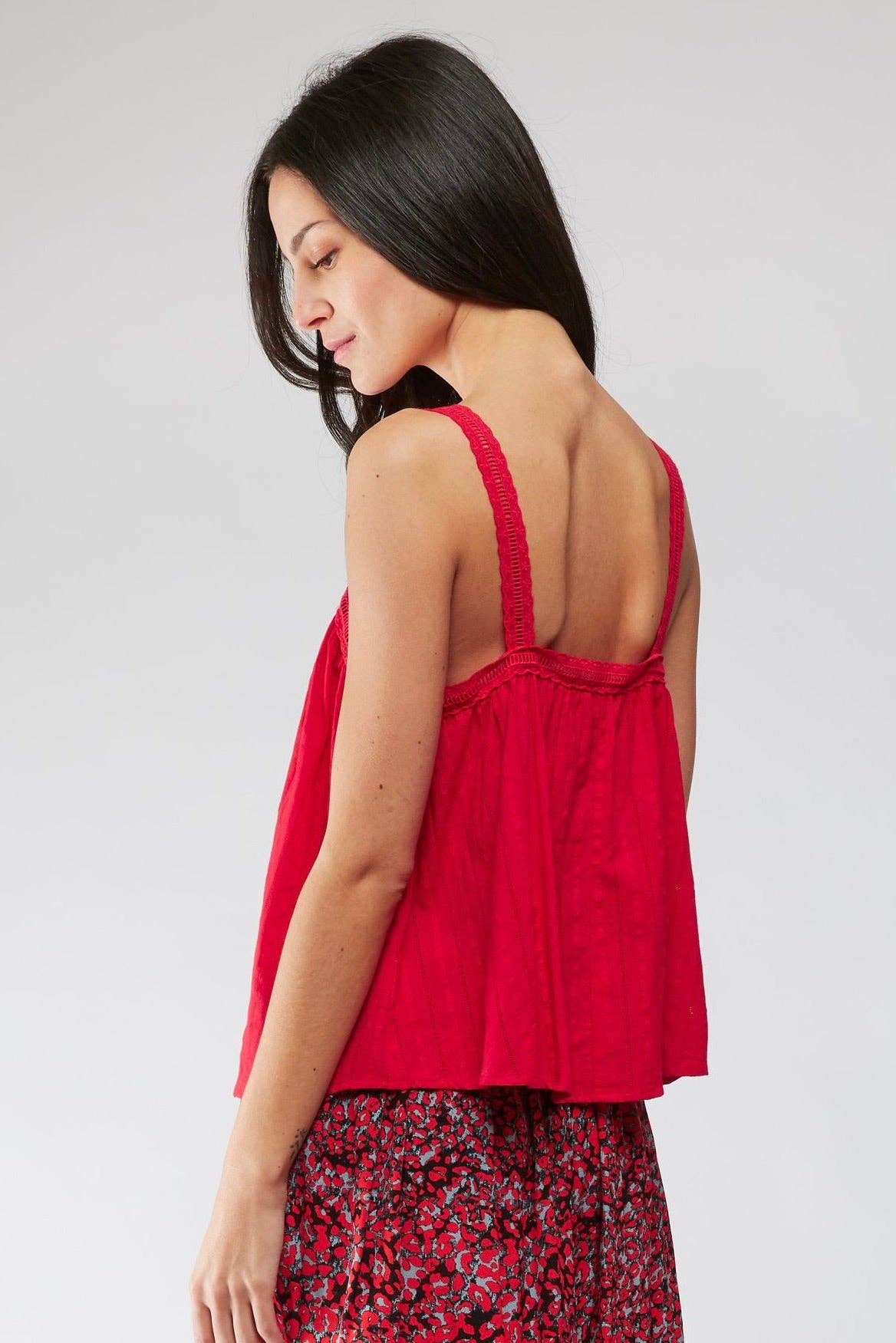 DAMSEL Flared cotton tank top