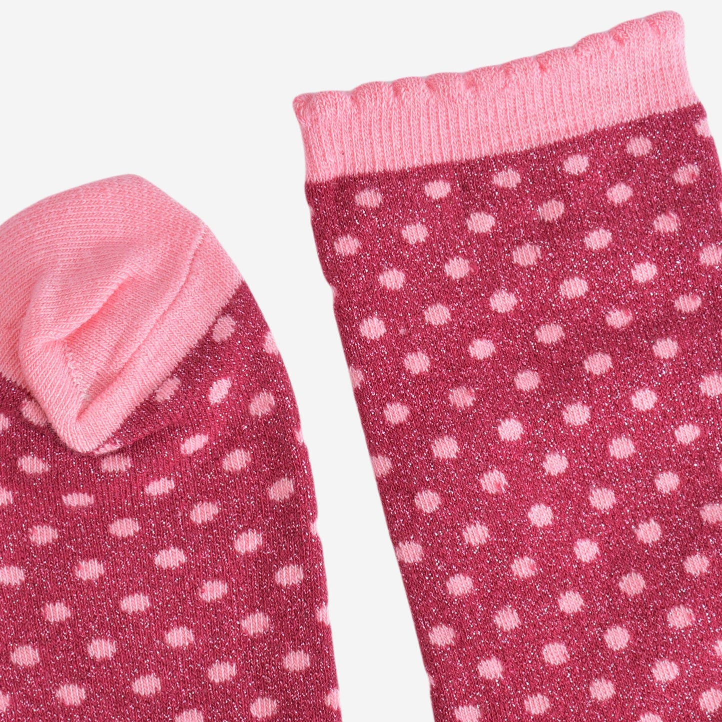 Polka Dot Glitter Socks - Berry/Pink