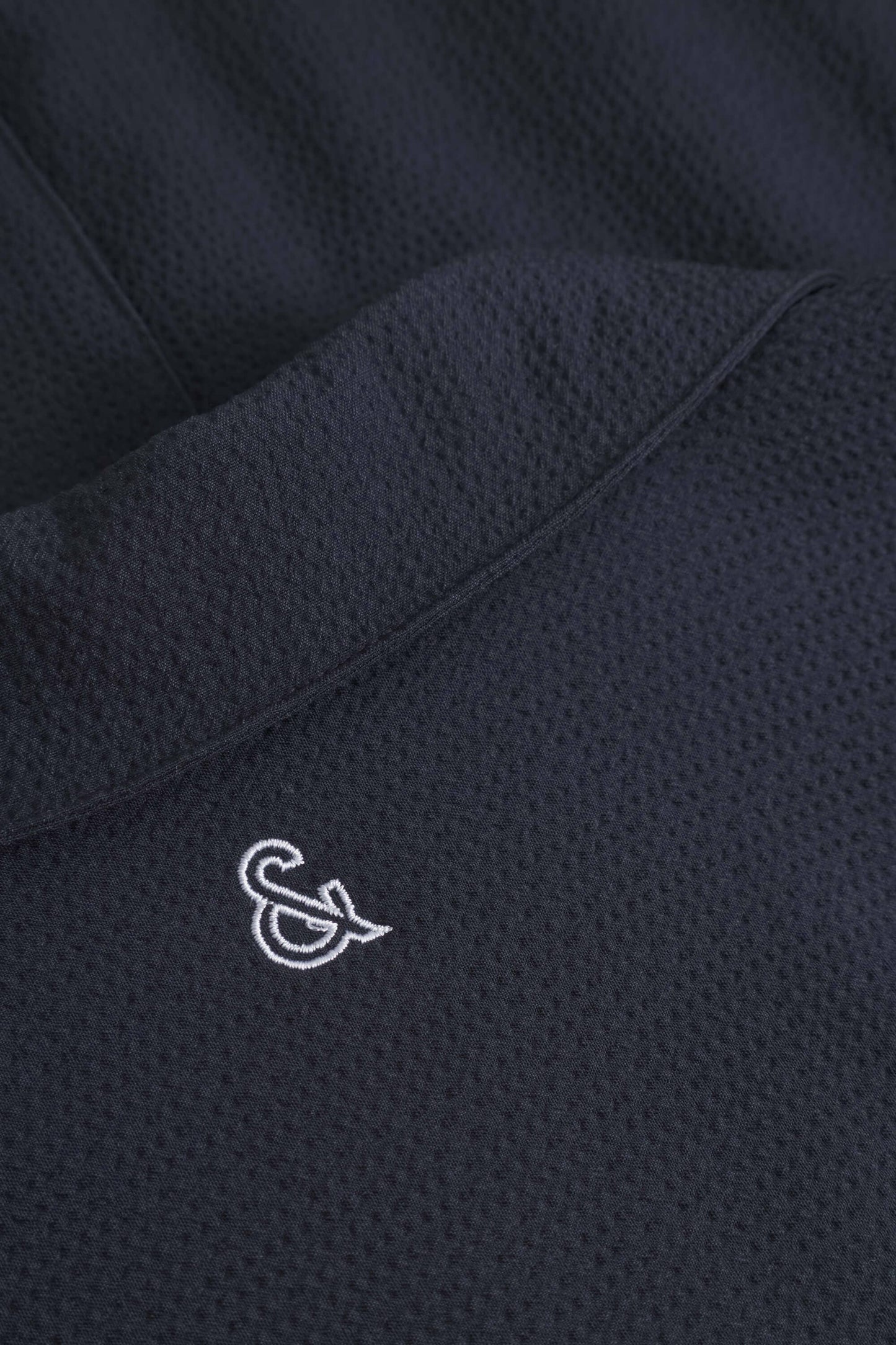 COLOURS & SONS - Shirt Seersucker Solid - Navy