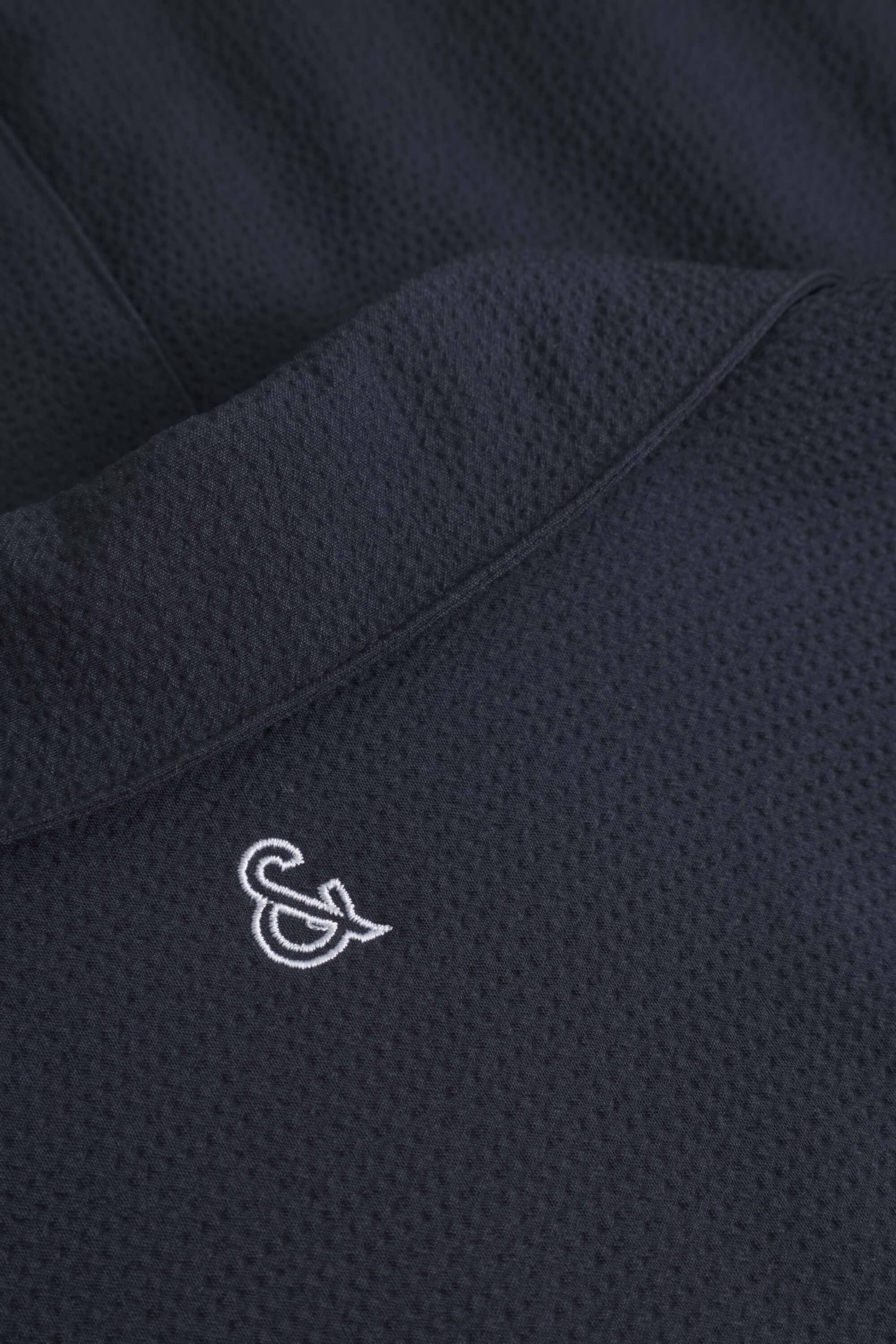 COLOURS & SONS - Shirt Seersucker Solid - Navy