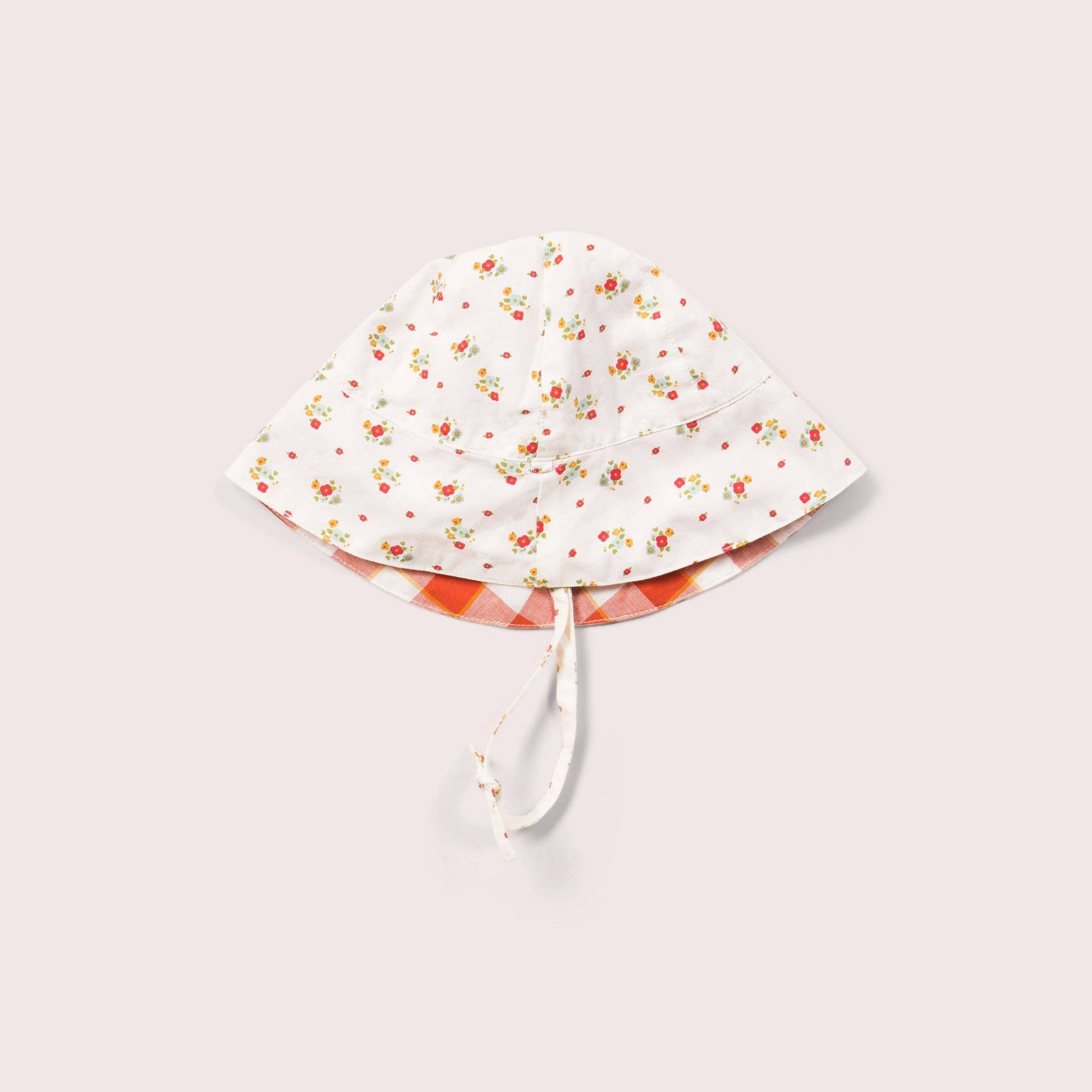 Gingham/Spring Flowers Reversible Sunhat