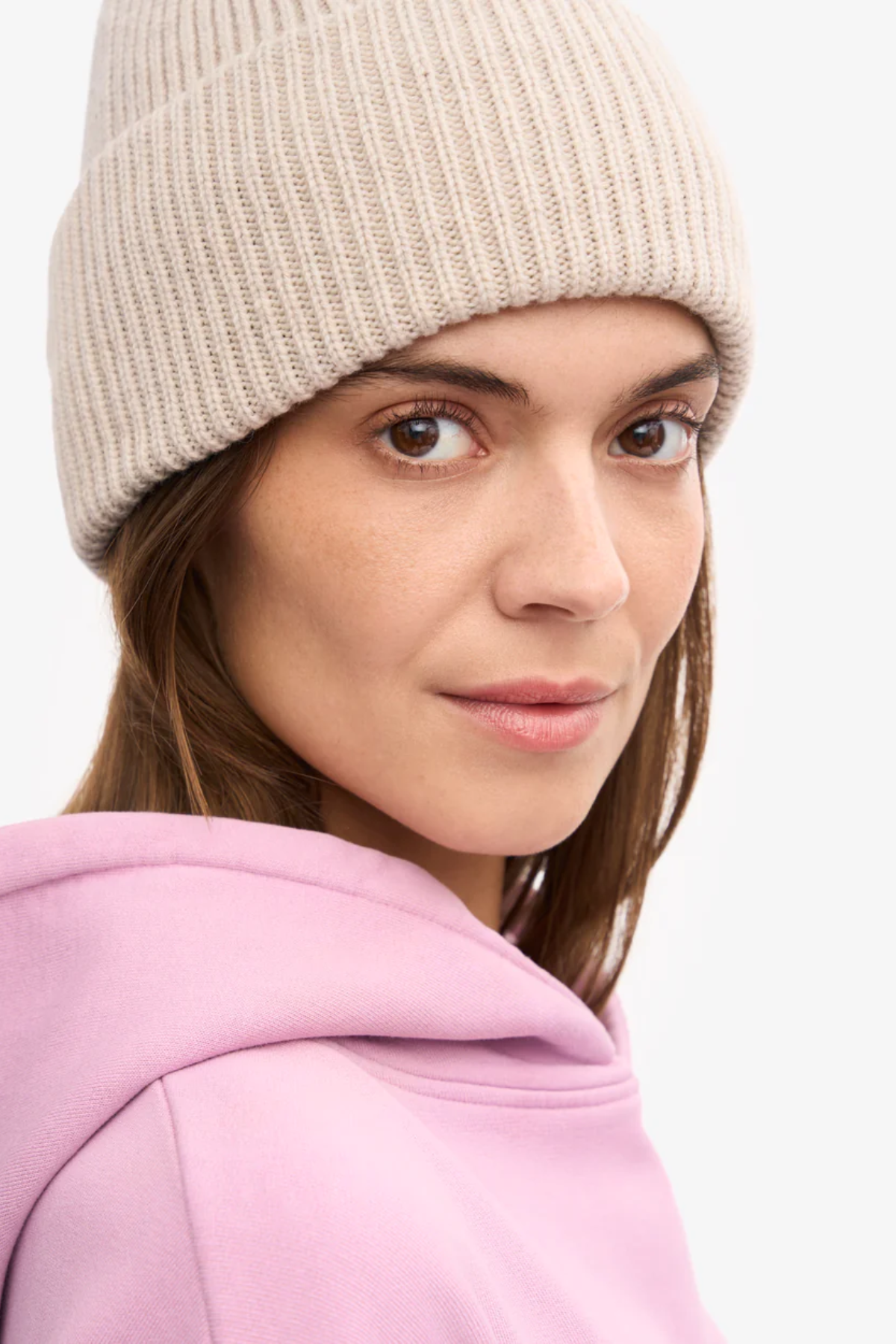 Ivory unisex wool beanie hat