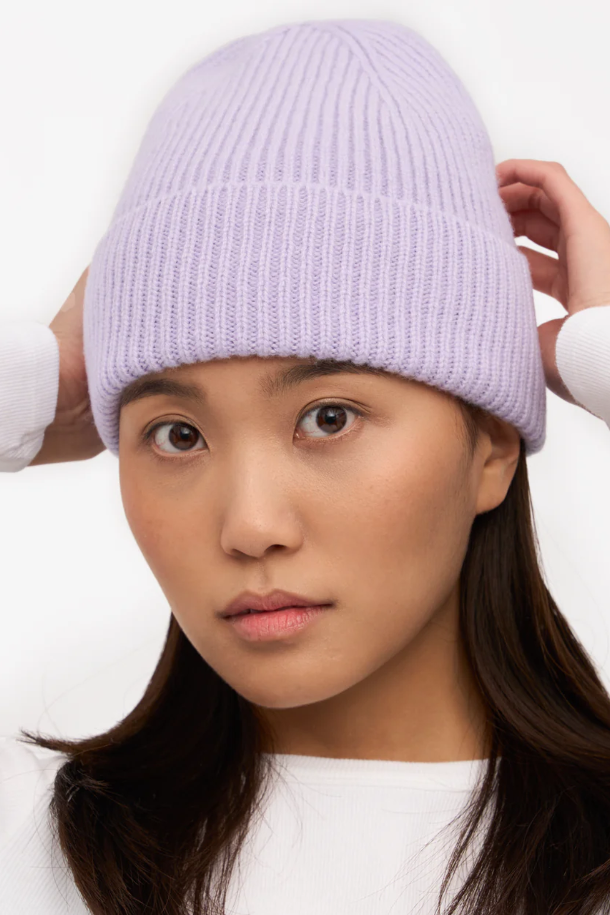 Lavender unisex wool beanie hat